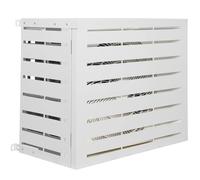 IDMarket - Cache climatiseur en métal blanc protection unité extérieur 95 x 48 x 80 cm