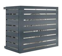 Cache climatiseur métal gris anthracite protection unité extérieur 95 x 48 x 80 cm