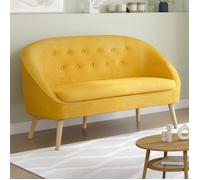 IDMarket - Canapé banquette Sonia - 2 places - en velours jaune