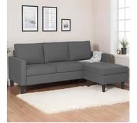 IDMarket - Canapé d'angle réversible 3 Places Marius 200 cm en Tissu Gris Anthracite
