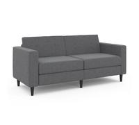 IDMARKET Canapé fixe 3 places CALLIE en tissu gris anthracite