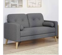IDMARKET Canapé droit scandinave 2 places CLAIRE en tissu gris anthracite