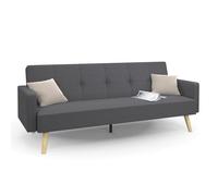 Canapé Droit 3 Places Lars Convertible Gris Scandinave.