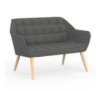 IDMARKET Canapé droit scandinave 2 places CASTILLE en tissu matelassé gris anthracite