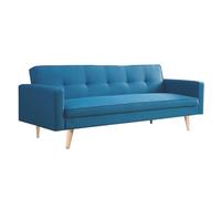 IDMarket - Canapé droit scandinave convertible LARS tissu bleu canard | 3 places, convertible