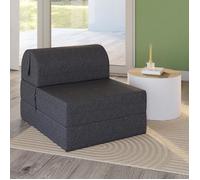 IDMARKET Chauffeuse PALOMA en tissu gris anthracite