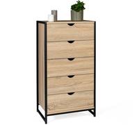 IDMarket - Chiffonnier 5 tiroirs Detroit 60 cm Commode semainier Design Industriel