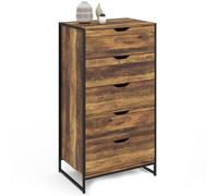 IDMarket – Chiffonnier Hawkins 5 tiroirs 60 cm Bois foncé Design industriel