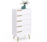 IDMarket - Chiffonnier 5 tiroirs Helsinki 60 cm scandinave Blanc Commode semainier
