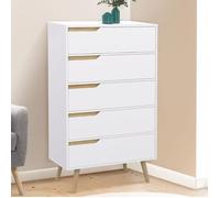 IDMarket - Chiffonnier 5 tiroirs Helsinki 60 cm scandinave Blanc Commode semainier