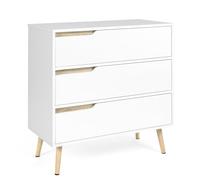 IDMarket - Commode 3 tiroirs Helsinki 80 cm scandinave Blanc