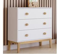 IDMARKET Commode 3 tiroirs JACOB 80 cm enfant blanc et bois