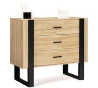 IDMARKET Commode 3 tiroirs PHOENIX 80 cm bois et noir