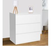 IDMARKET Commode 3 tiroirs TOMI 78 cm bois blanc