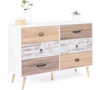 IDMarket - Commode 6 tiroirs Bahia 115 cm scandinave
