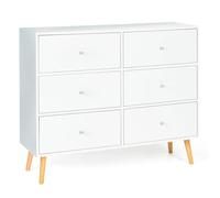IDMarket - Commode 6 tiroirs Emmie 110 cm scandinave Blanc