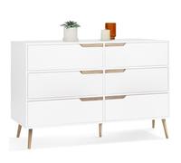 IDMARKET Commode 6 tiroirs HELSINKI 115 cm scandinave blanc