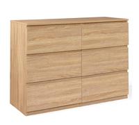 IDMarket - Commode 6 tiroirs TOMI 110 cm Bois façon hêtre