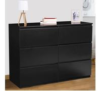 Commode 6 tiroirs TOMI bois noir