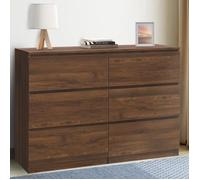 IDMARKET Commode 6 tiroirs TOMI 110 cm effet noyer