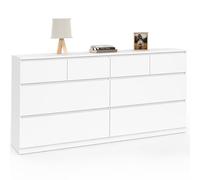 IDMarket Commode TOMI 8 tiroirs 160 cm bois blanc