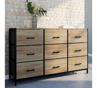 Idmarket Commode 9 Tiroirs En Tissu Utah 115 Cm Meuble De Rangement Design Industriel