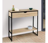 IDMARKET Console 1 tiroir DETROIT 1 étagère design industriel