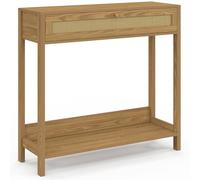 IDMarket Console 1 tiroir HANAE Effet naturel cannage