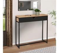 IDMarket - Console 1 tiroir Noir Boston Design Industriel