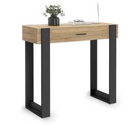 IDMarket Console 1 tiroir PHOENIX bois et noir