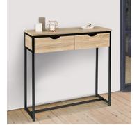 IDMARKET Console 2 tiroirs DETROIT design industriel