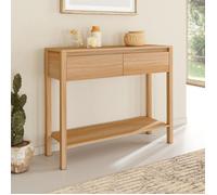 IDMARKET Console 2 tiroirs TOSCANE 1 étagère effet teck