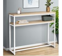 IDMarket - Console Double Detroit Design Industriel Bois et métal Blanc