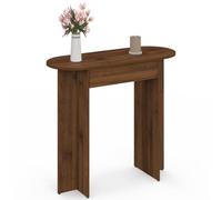 IDMarket - Console ovale MARTHE | 1 tiroir ovale noyer