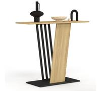 IDMarket - Console Vicky Plateau Bois et Pied croisé Noir