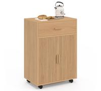 IDMarket - Desserte de Cuisine Juliette Effet Lattes Bois | Avec placard et tiroir, l. 60 cm