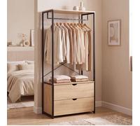 IDMARKET Dressing penderie 2 tiroirs L. 80 cm DETROIT design industriel