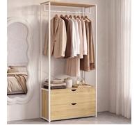 IDMARKET Dressing penderie 2 tiroirs L. 80 cm DETROIT design industriel bois et métal blanc