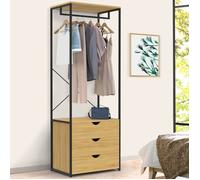 IDMARKET Dressing penderie 3 tiroirs L.60 cm DETROIT design industriel