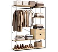 IDMARKET Dressing penderie avec étagères et 2 tiroirs L. 130 cm DETROIT design industriel