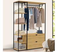 IDMARKET Dressing penderie étagères L. 113 cm DETROIT 2 tiroirs design industriel