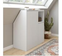 Ensemble armoires sous pente 2 portes + 1 porte et 1 niche TOMI blanc Blanc