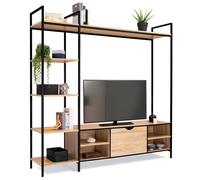 IDMarket - Ensemble Meuble TV 170 cm Detroit avec étagères Design Industriel