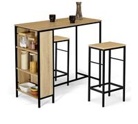IDMarket - Ensemble Table de Bar Detroit et 2 tabourets Design Industriel