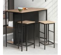 Table De Bar Îlot Detroit Et 2 Tabourets Design Industriel Multicolore