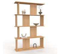 IDMarket - Etagère 4 Niveaux japandi Capucine asymétrique façon hêtre Design Arrondi