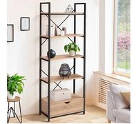 IDMARKET Etagère 5 niveaux avec tiroir DETROIT design industriel 170 cm
