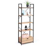 IDMarket Étagère DETROIT 5 niveaux avec tiroir design industriel 170 cm