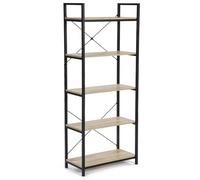 IDMarket Étagère Detroit – 5 niveaux – design industriel – 170 cm – Noir