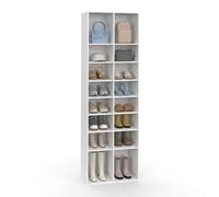 IDMarket - Etagère à Chaussures 16 Compartiments Blanc
